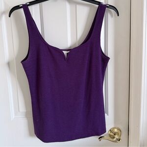 H&M Deep Purple Tank Top with Structured Plunge Neckline